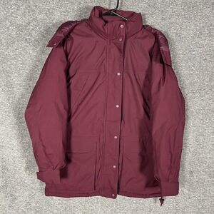 Eddie Bauer Coat Womens L Plum GORE-TEX Goose Down Ridge Line Parka Hooded